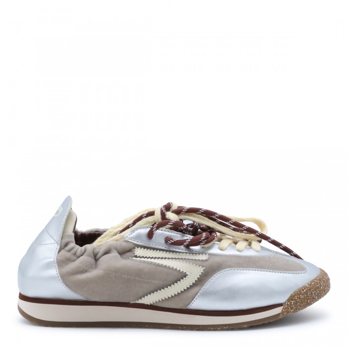 SILVER LEATHER SNEAKERS