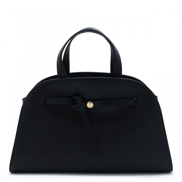 BLACK LEATHER ROMY TOP...