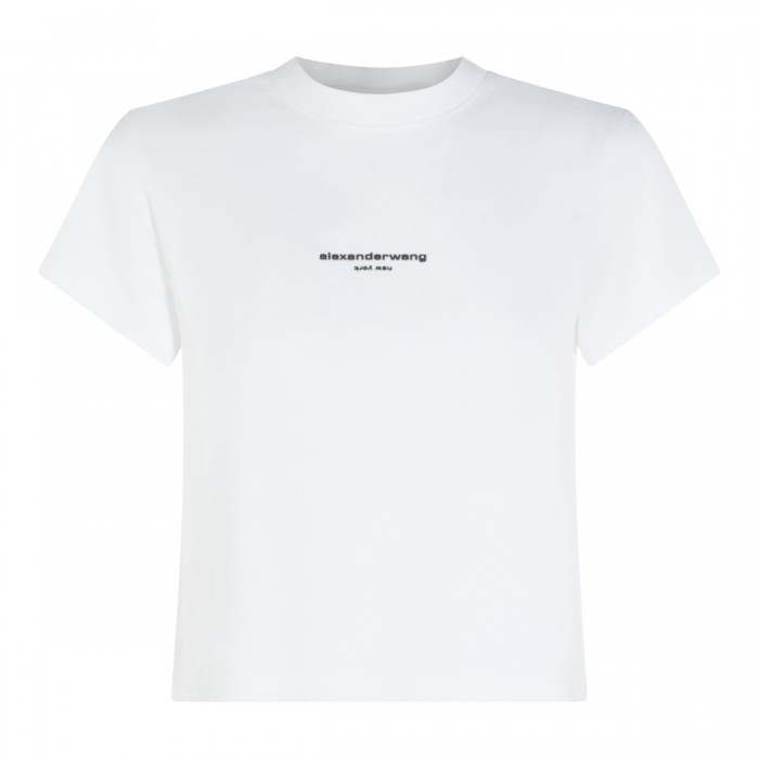 WHITE COTTON LOGO T-SHIRT