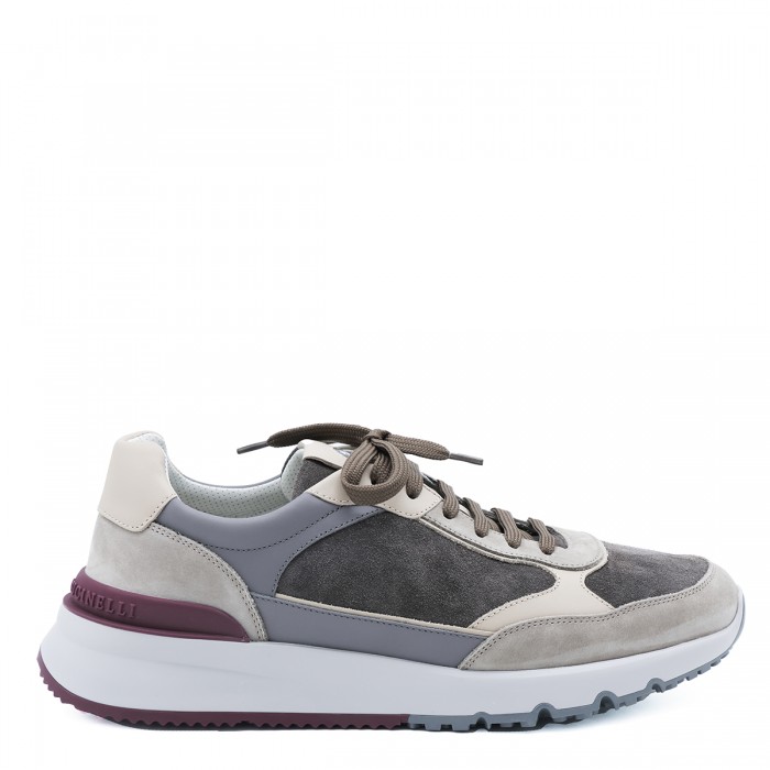GREY LEATHER SNEAKERS