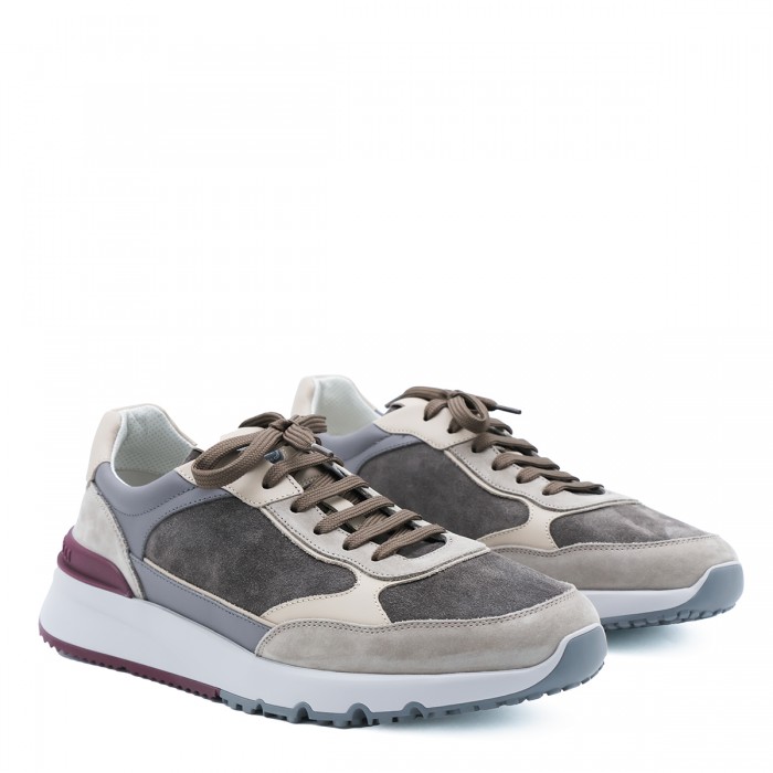 GREY LEATHER SNEAKERS 2