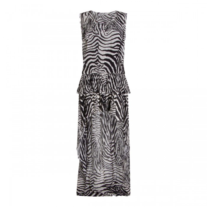 BLACK AND WHITE VISCOSE DRESS