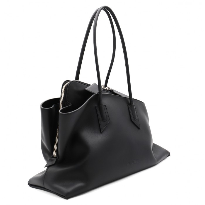BLACK LEATHER SHOULDER BAG 2
