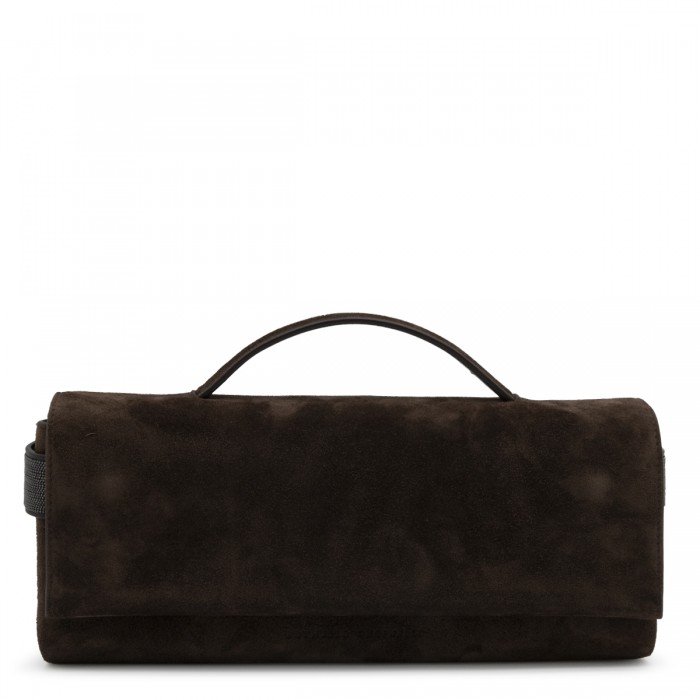 DARK BROWN LEATHER CLUTCH
