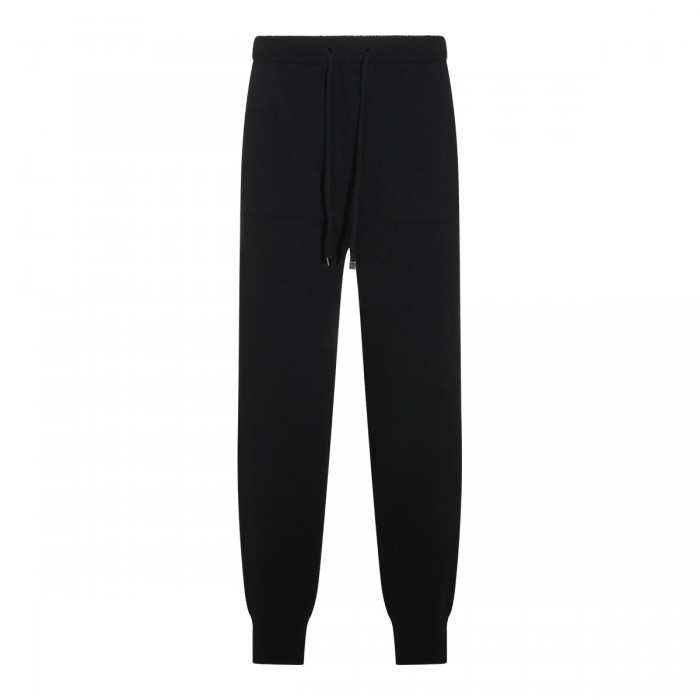 BLACK WOOL AND SILK BLEND...