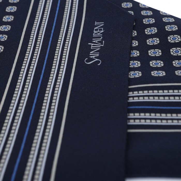 NAVY SILK SCARF 2