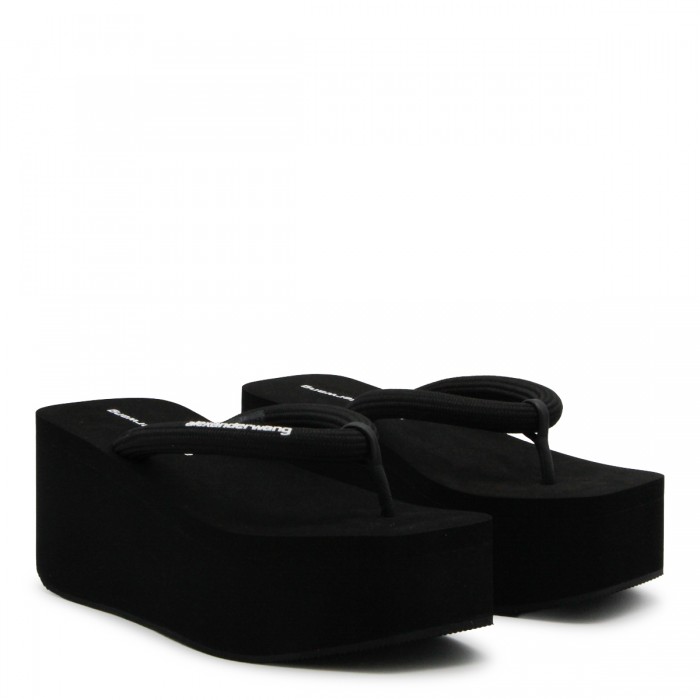 BLACK LOGO PLATFORM SANDALS 2