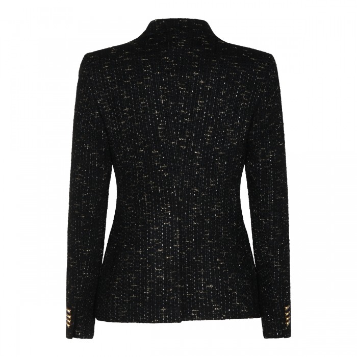 BLACK WOOL BLEND BLAZER 2