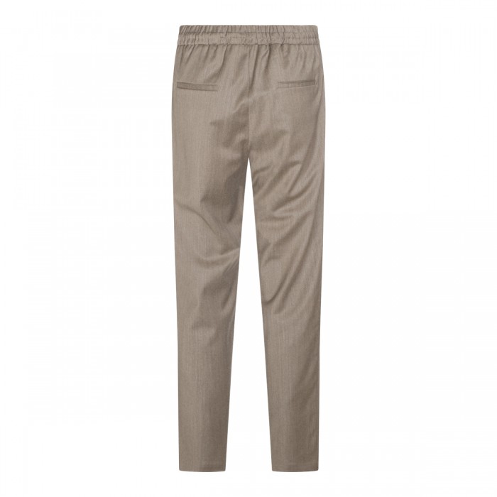 KHAKI WOOL BLEND PANTS 2