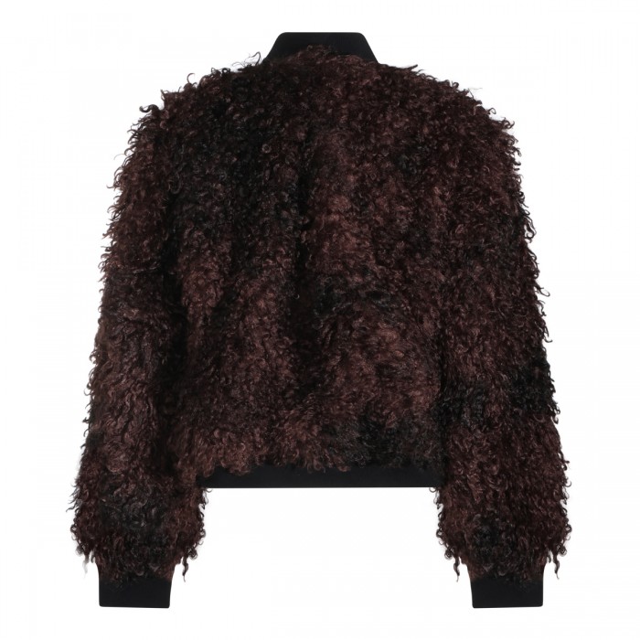 BROWN CURLY FAUX FUR JACKET 2