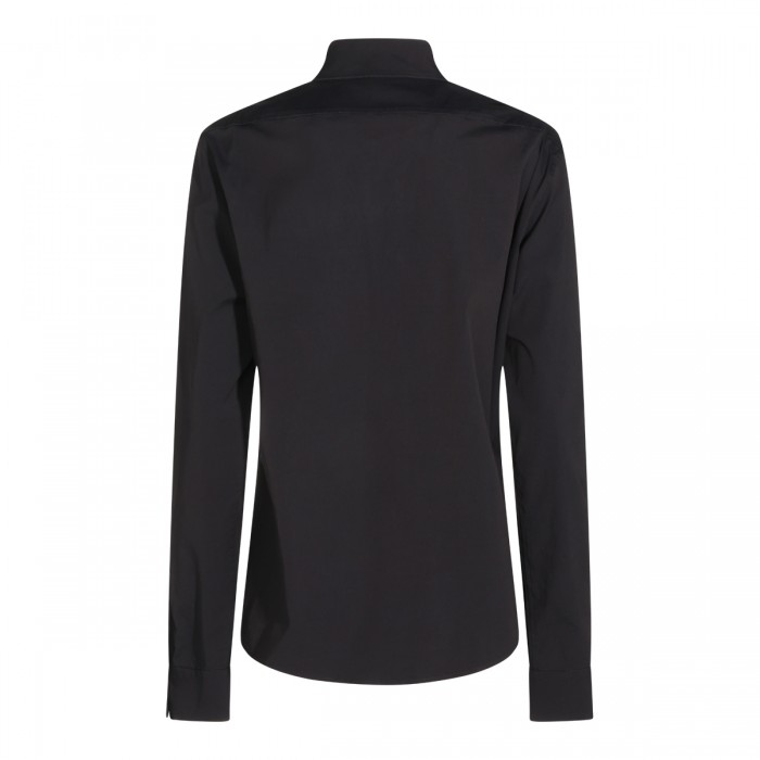 BLACK COTTON STRETCH SHIRT 2