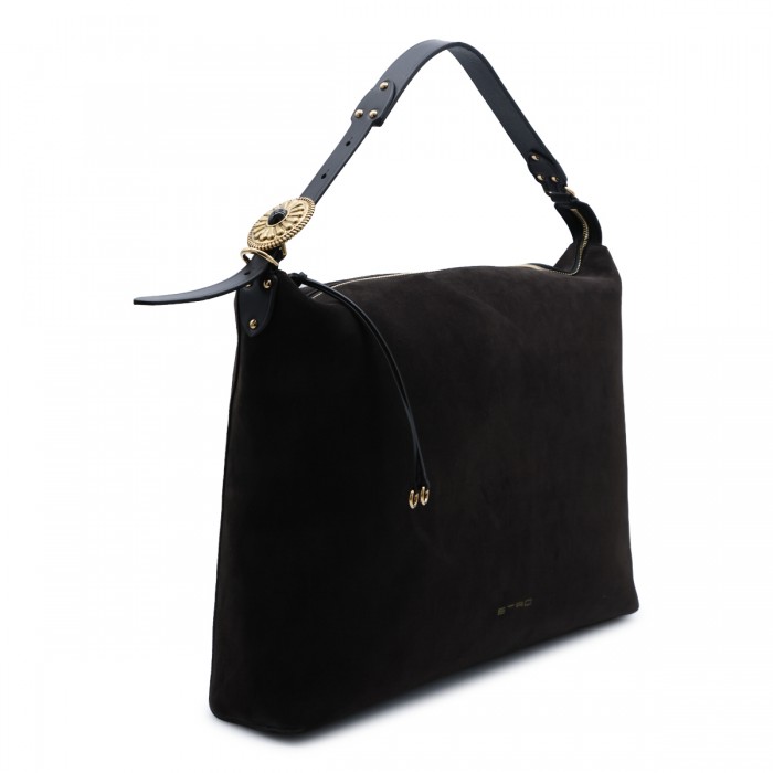 DARK BROWN SUEDE SHOULDER BAG 2