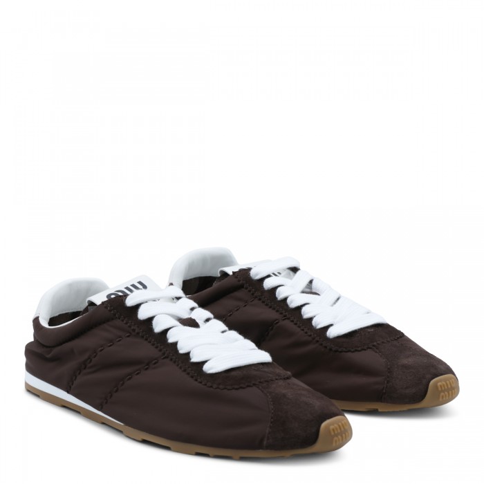 BROWN AND WHITE PLUME SNEAKERS 2