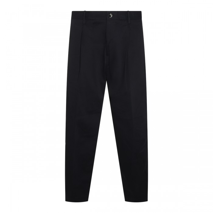 NAVY COTTON STRETCH PANTS