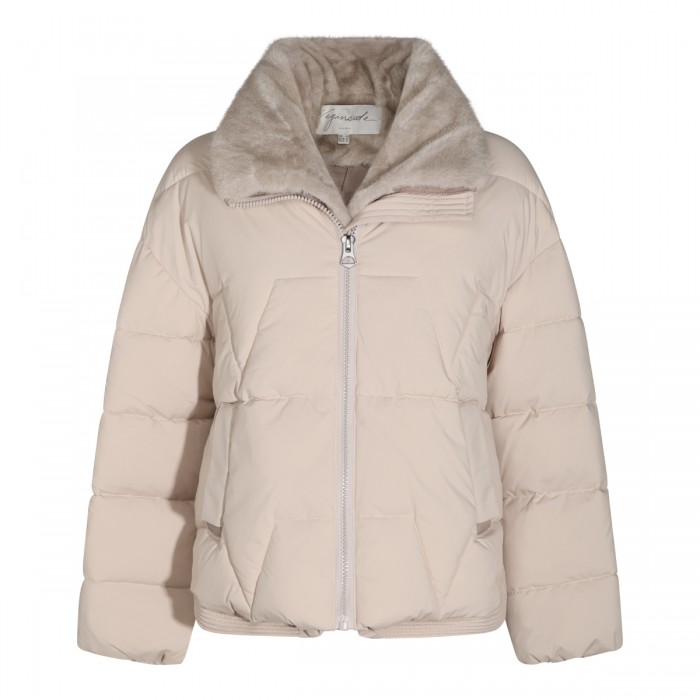 CREAM PUFFER DOWN JACKET