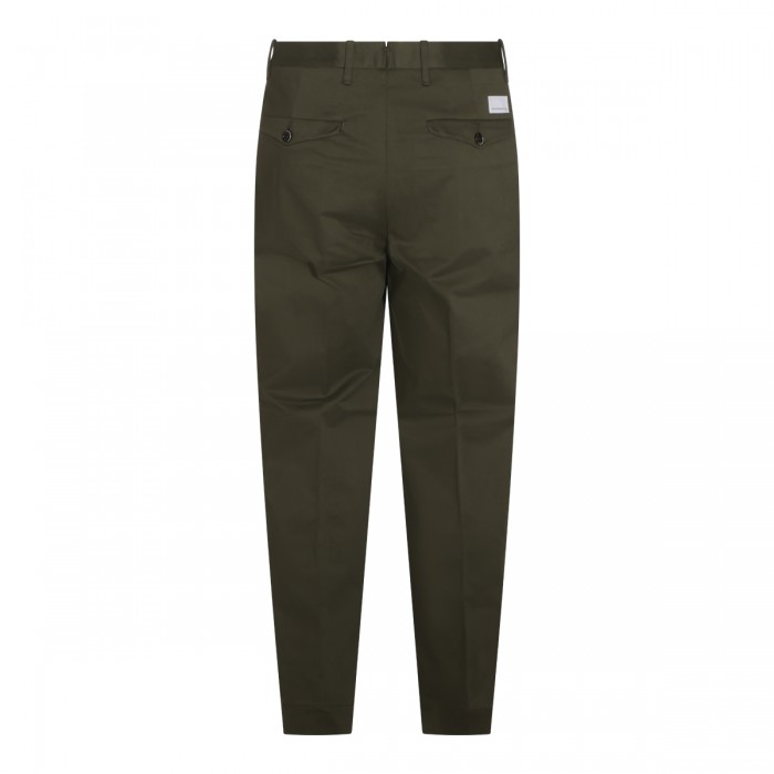 OLIVE GREEN COTTON CHINO PANTS 2