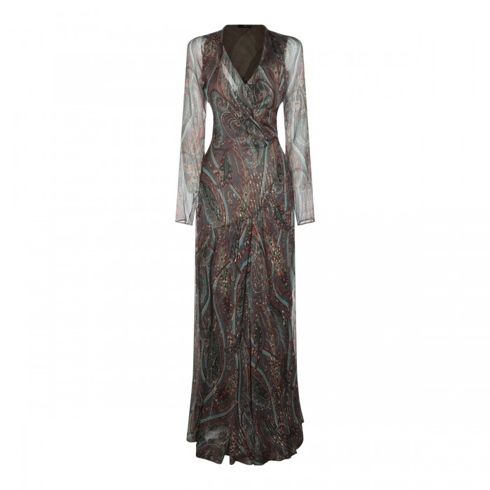 MULTICOLOR PAISLEY LONG DRESS