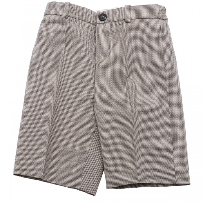 GREY WOOL BLEND BERMUDA...
