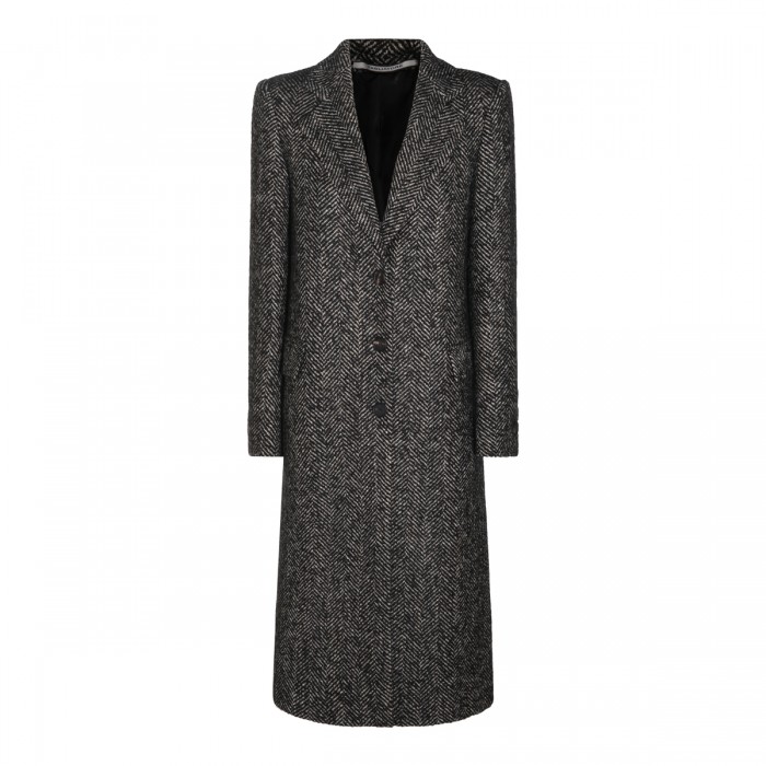 GREY VIRGIN WOOL LONG COAT