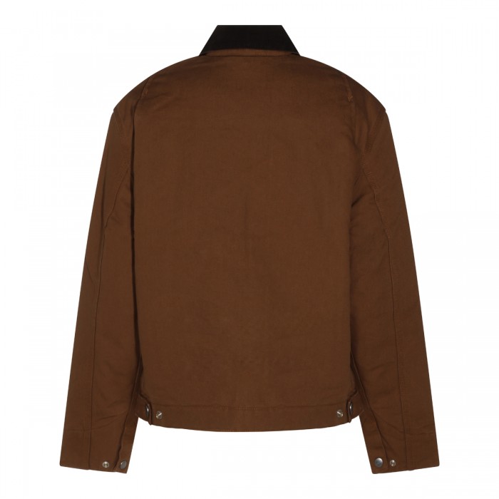 BROWN COTTON CASUAL JACKET 2