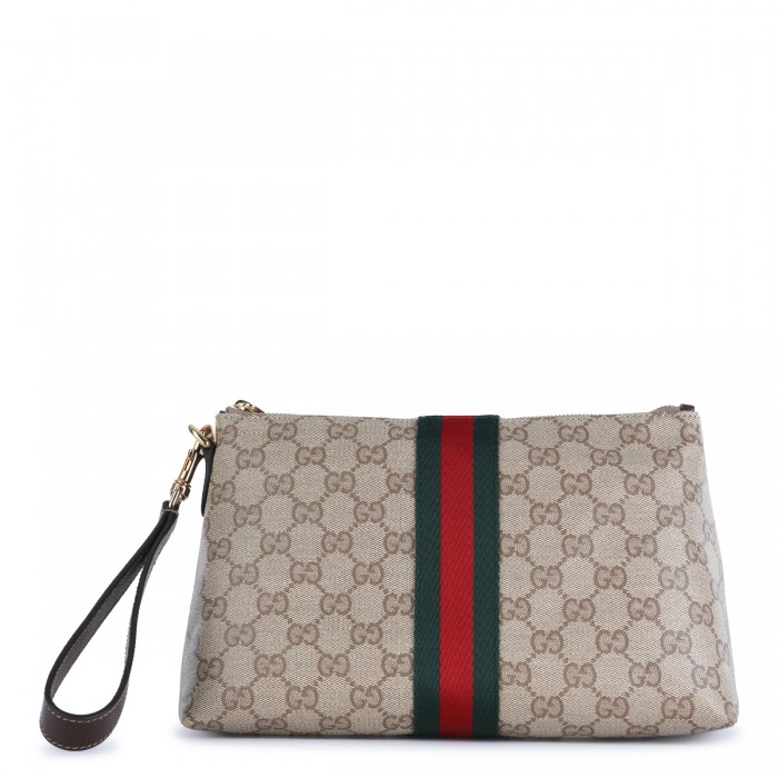 BEIGE EBONY GG WEB SMALL BAG
