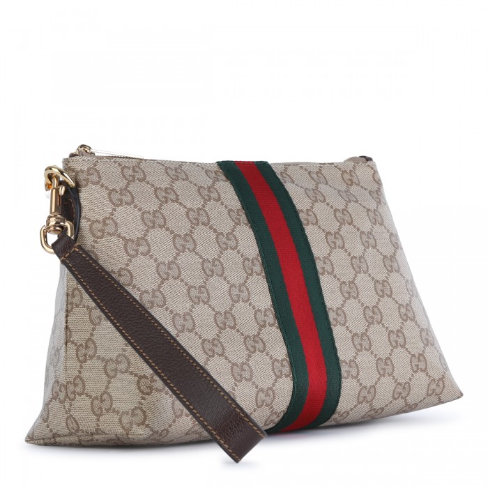 BEIGE EBONY GG WEB SMALL BAG 2