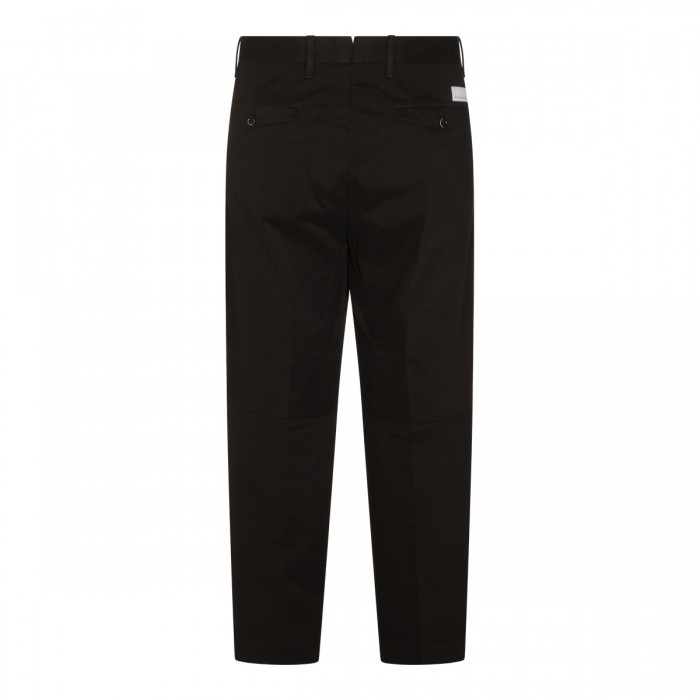 BLACK COTTON STRETCH PANTS 2