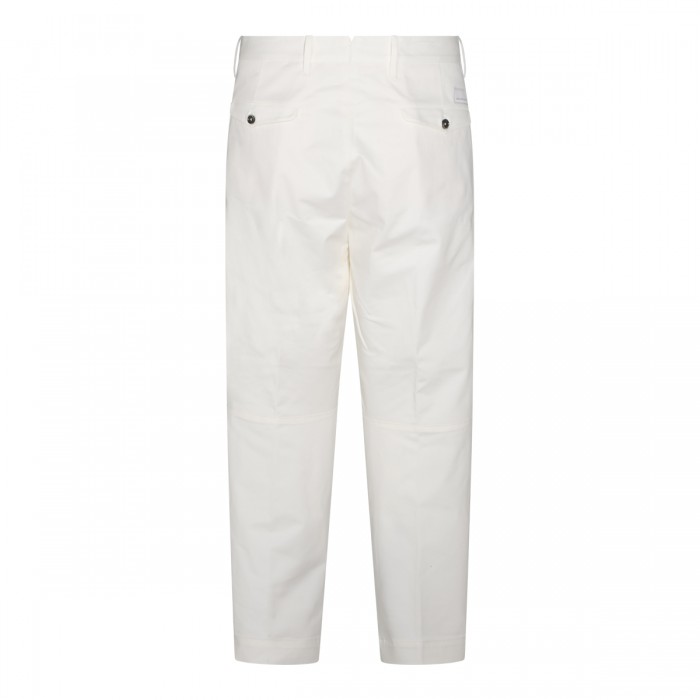 WHITE COTTON STRETCH PANTS 2