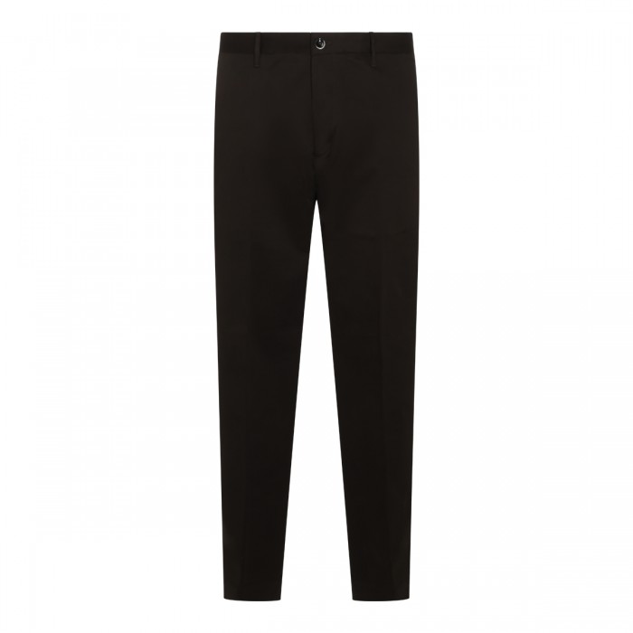 BLACK COTTON STRETCH CHINO...