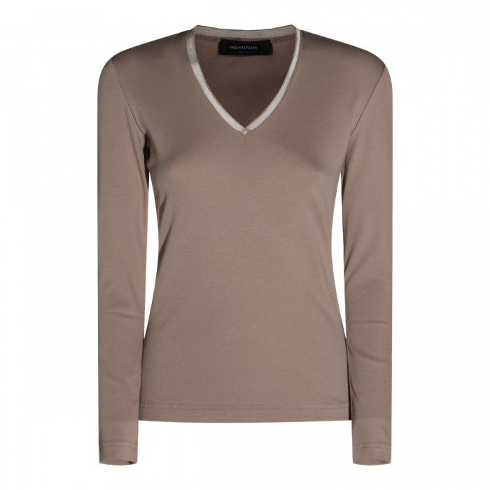 BEIGE COTTON T-SHIRT