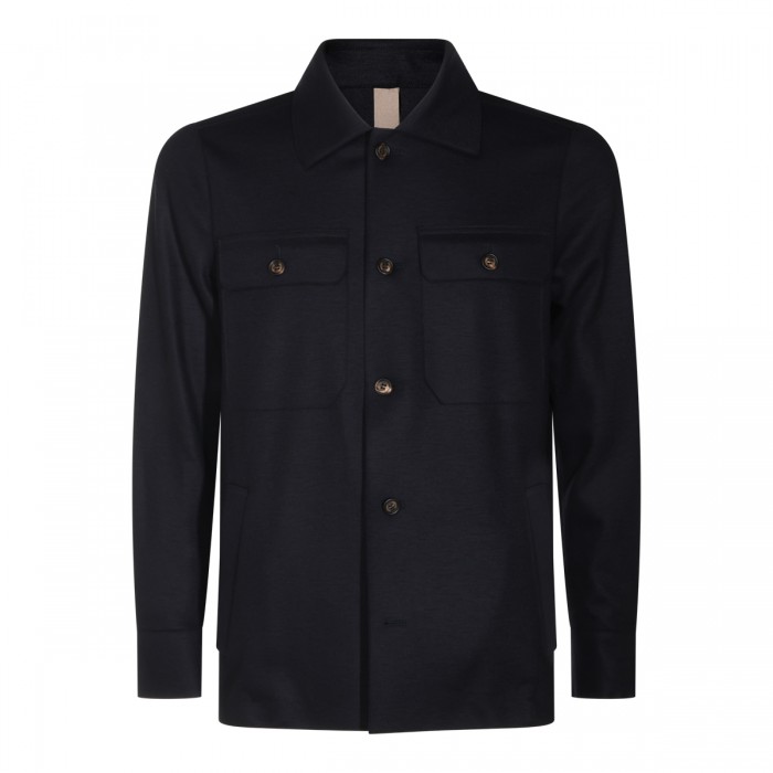 DARK BLUE WOOL CASUAL JACKET