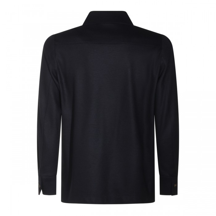 DARK BLUE WOOL CASUAL JACKET 2