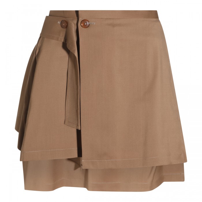 CAMEL WOOL MINI SKIRT