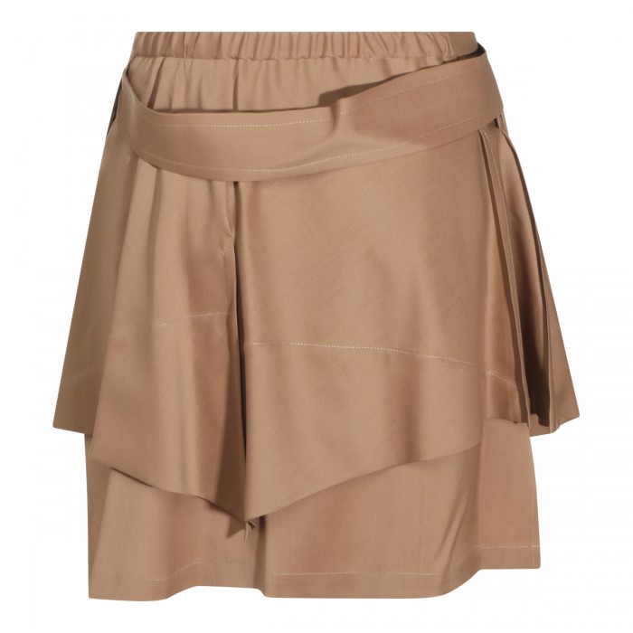 CAMEL WOOL MINI SKIRT 2