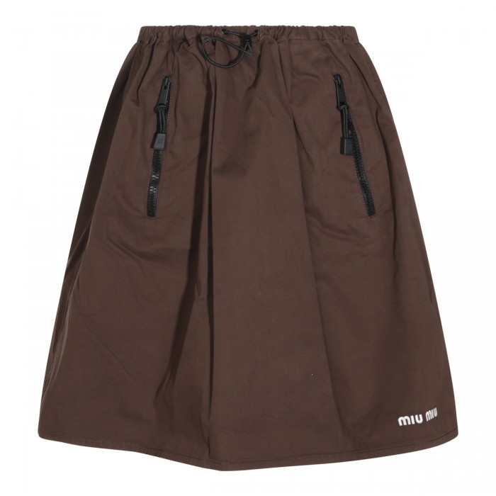 BROWN COTTON SKIRT
