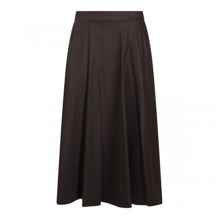 BROWN MIDI SKIRT