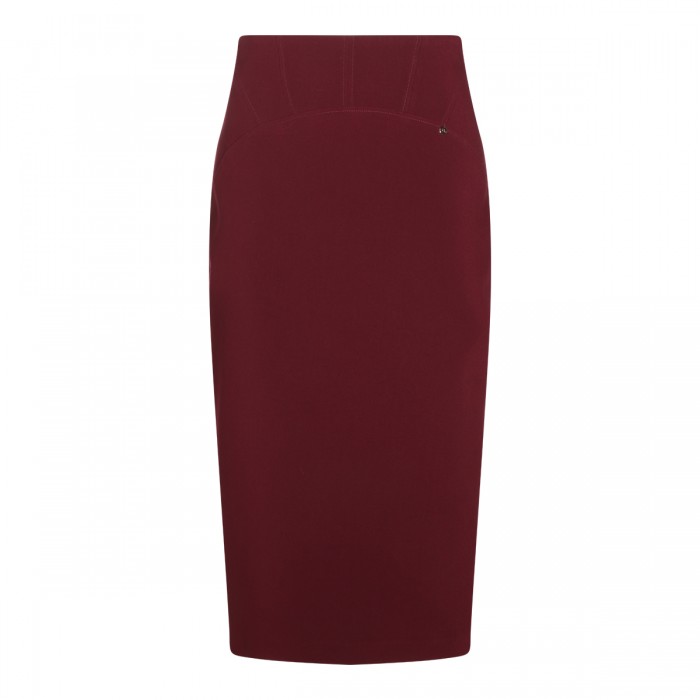 DARK RED MIDI SKIRT