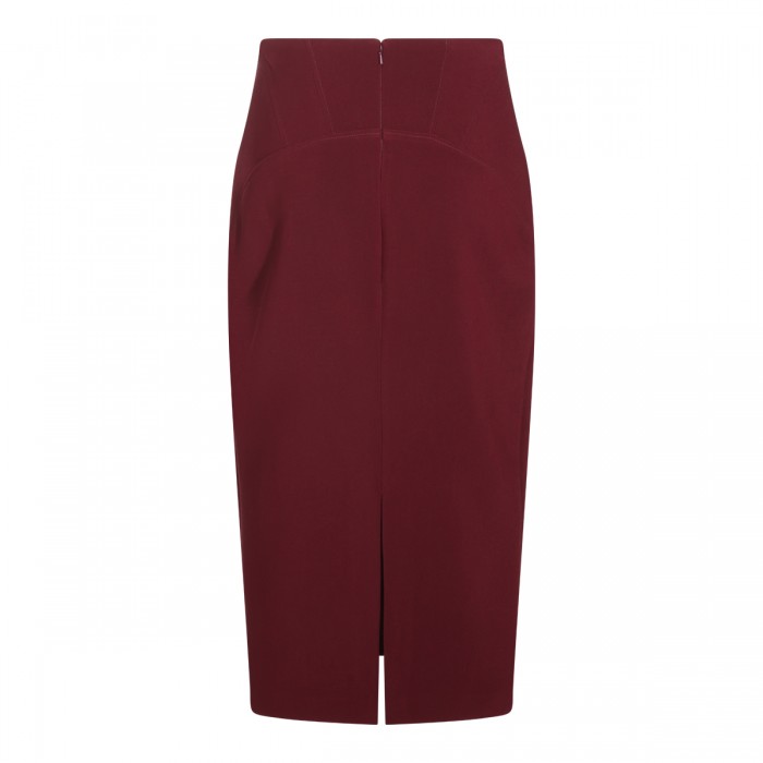 DARK RED MIDI SKIRT 2