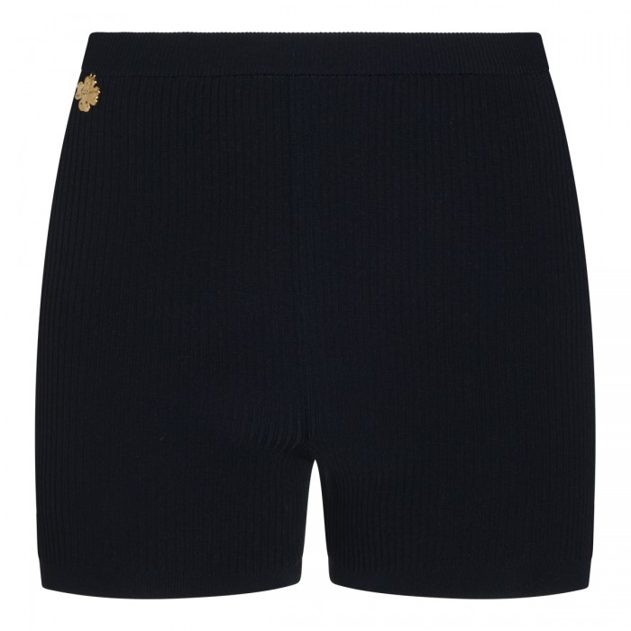 BLACK VISCOSE SHORTS