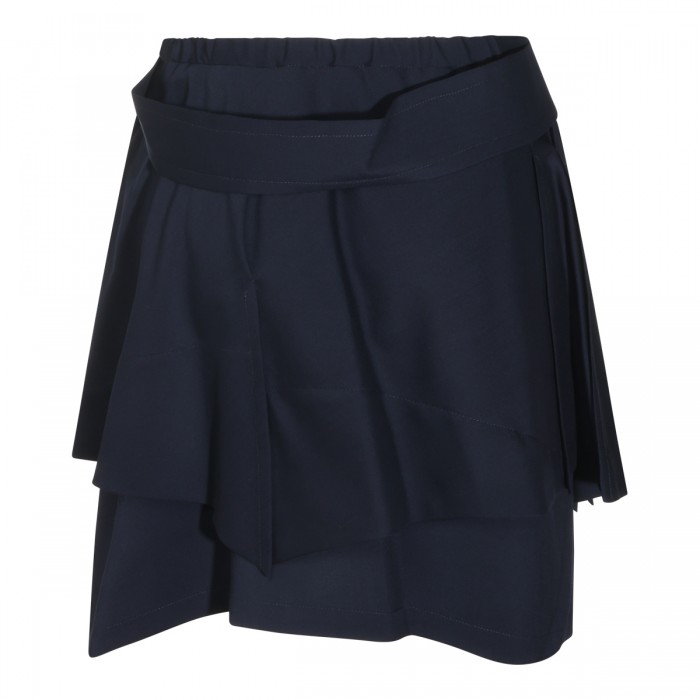 DARK BLUE WOOL MINI SKIRT 2
