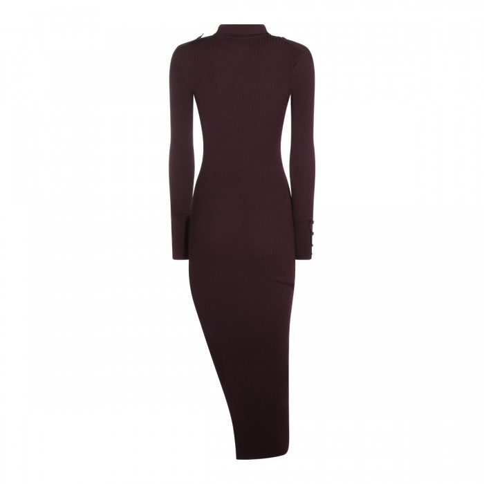 BURGUNDY RIB KNIT POLO LONG... 2
