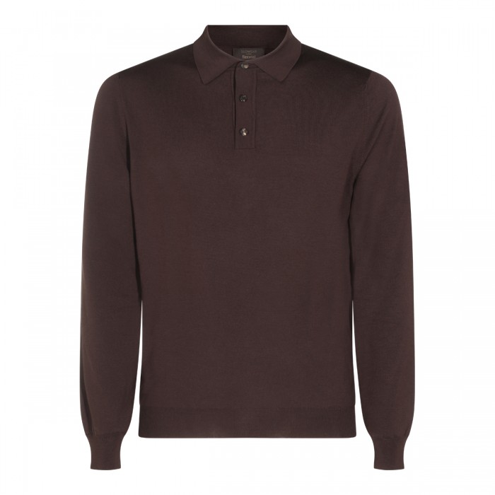 BROWN VIRGIN WOOL SWEATER