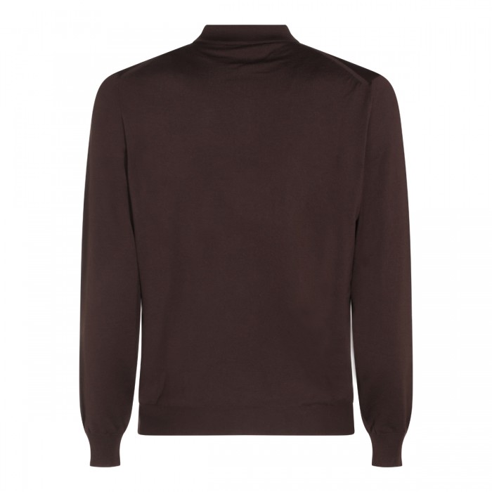 BROWN VIRGIN WOOL SWEATER 2