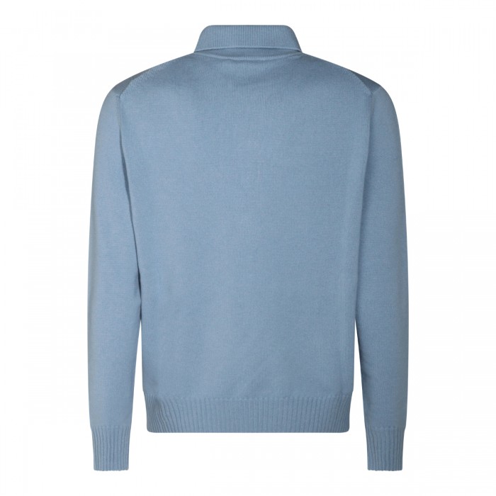 BLUE CASHMERE POLO SHIRT 2