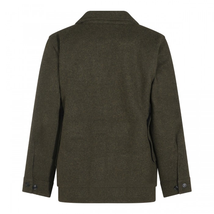 DARK GREEN WOOL CASUAL JACKET 2